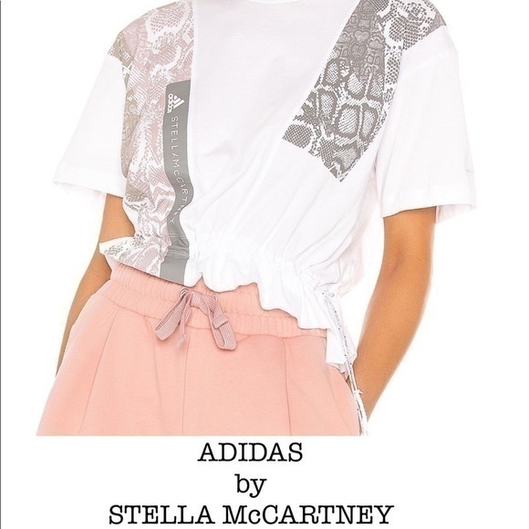 ADIDAS BY STELLA MCCARTNEY Graphic white Tee - Picture 1 of 11